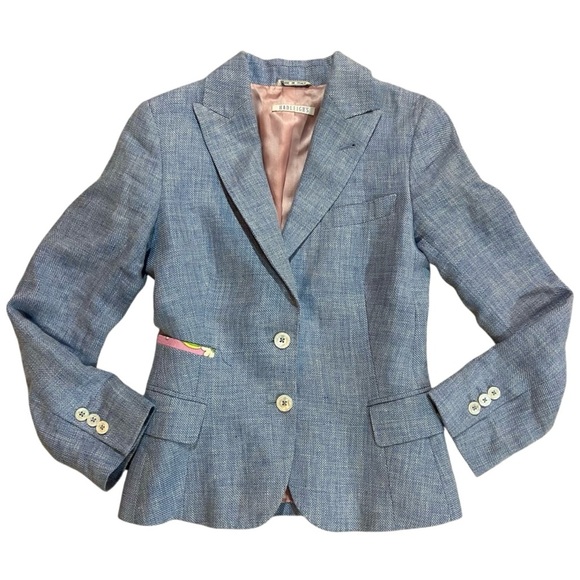 Hadleigh’s Made in Italy Daphne Blazer Jacket Linen Wool Sz 40 - Picture 1 of 10